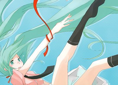 Vocaloid, Hatsune Miku, aqua eyes, aqua hair - desktop wallpaper