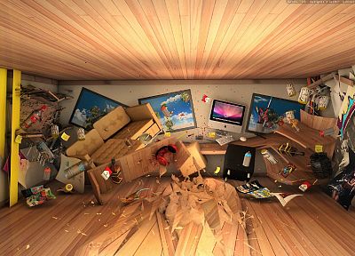 3D view, room, home, artwork - random desktop wallpaper