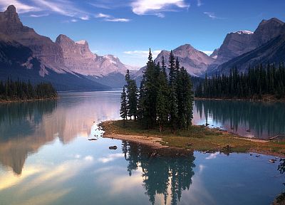 mountains, landscapes, nature, trees - duplicate desktop wallpaper