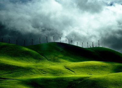 wind, hills, windmills, farms - duplicate desktop wallpaper