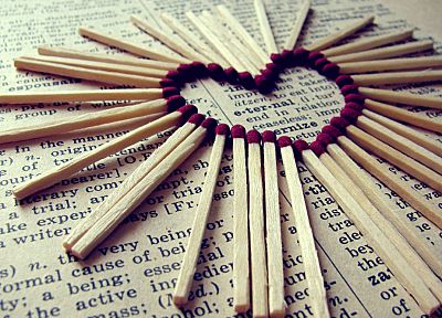 love, match, hearts, matchsticks - duplicate desktop wallpaper
