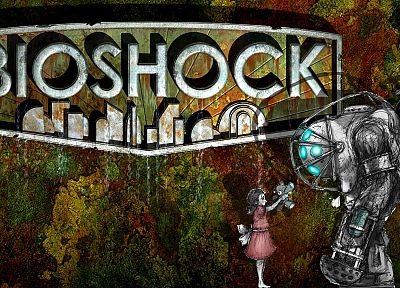 video games, Big Daddy, BioShock - duplicate desktop wallpaper