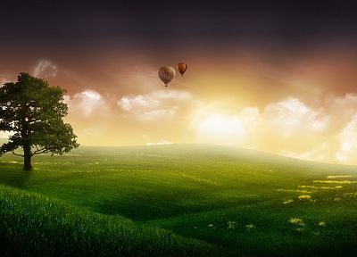 landscapes, hot air balloons - duplicate desktop wallpaper