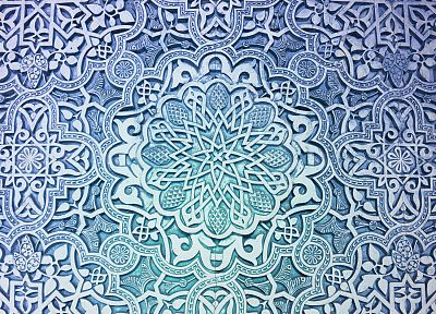 blue, pattern, flowers, stars, design, mosaic, floral, ornaments, Doily - random desktop wallpaper