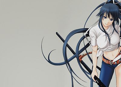long hair, belts, weapons, Kanzaki Kaori, simple background, anime girls, Toaru Majutsu no Index - desktop wallpaper