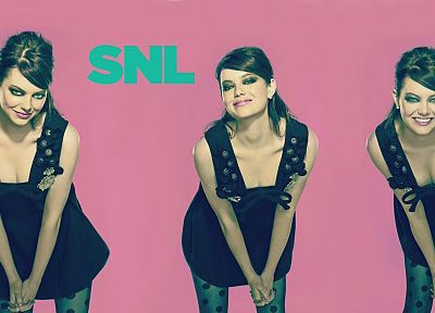 women, Emma Stone, Saturday Night Live - desktop wallpaper