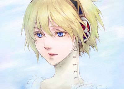 headphones, blondes, Persona series, Persona 3, Aigis - random desktop wallpaper