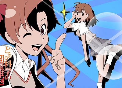 Misaka Mikoto, Toaru Kagaku no Railgun, anime, Shirai Kuroko, Toaru Majutsu no Index - random desktop wallpaper