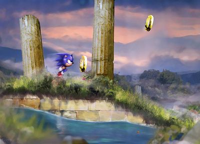 Sonic the Hedgehog, Sega Entertainment, artwork - desktop wallpaper