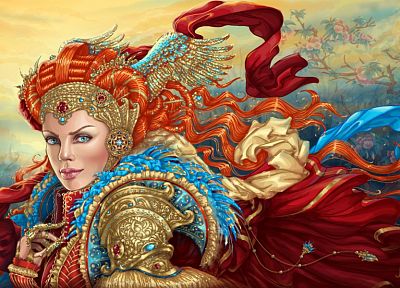 women, fantasy, artwork, 3D, Queens - desktop wallpaper