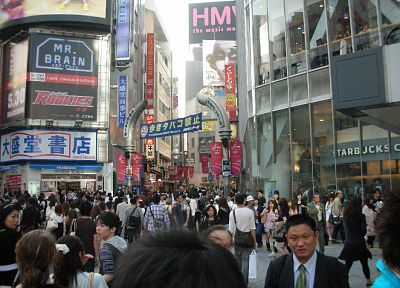 Japan, Tokyo, streets, Asians, advertisement, Shibuya - desktop wallpaper