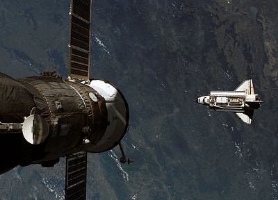 outer space, Space Shuttle, Soyuz - random desktop wallpaper