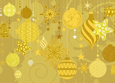 yellow, Christmas, holidays, decorations - newest desktop wallpaper