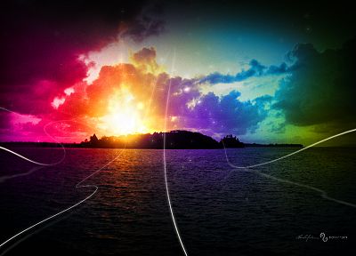 water, rainbows - desktop wallpaper