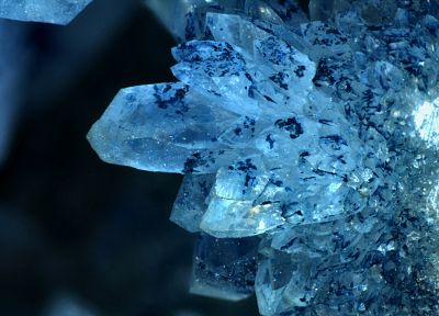 blue, crystals, macro, minerals - desktop wallpaper