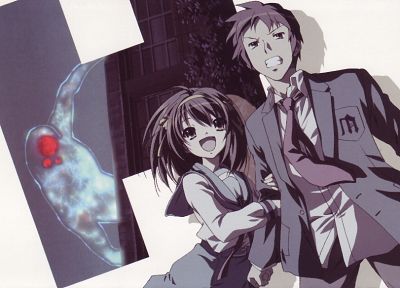 The Melancholy of Haruhi Suzumiya, Kyon, anime, Suzumiya Haruhi - random desktop wallpaper
