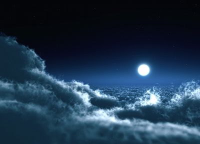 clouds, landscapes, Moon, skyscapes - random desktop wallpaper