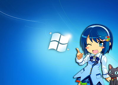 Madobe Nanami, Microsoft Windows, logos - random desktop wallpaper