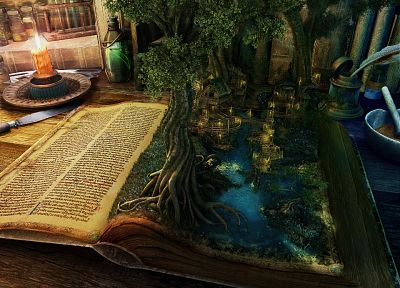 fantasy, fantasy art, books, magic, alchemy, Witchcraft - related desktop wallpaper