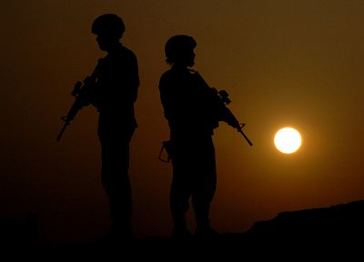 sunset, war, military - random desktop wallpaper