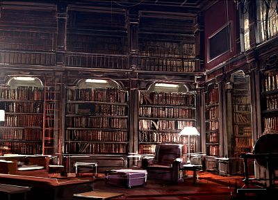 library, books, interior, artwork - desktop wallpaper