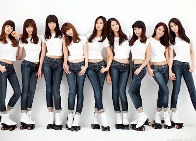women, jeans, Girls Generation SNSD, celebrity, rollerskates - related desktop wallpaper