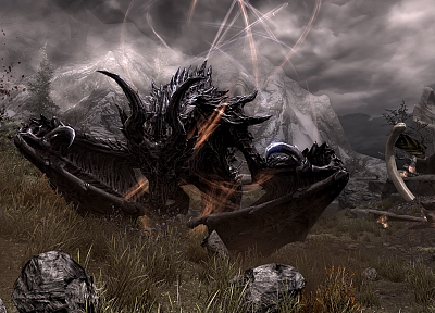 dragons, The Elder Scrolls V: Skyrim - random desktop wallpaper