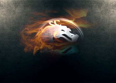 flames, fire, Mortal Kombat logo - random desktop wallpaper