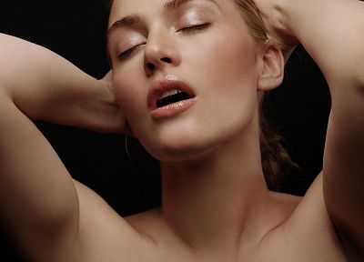 women, Kate Winslet, closed eyes, faces - random desktop wallpaper