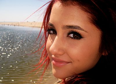 women, redheads, Ariana Grande - duplicate desktop wallpaper