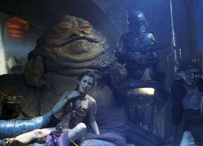 Star Wars, Boba Fett, Leia Organa, Jabba the Hutt - desktop wallpaper