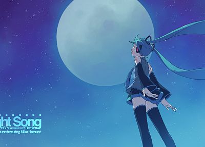 Vocaloid, Hatsune Miku, thigh highs, twintails, detached sleeves, hair ornaments, skies - related desktop wallpaper