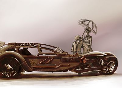 cars, steampunk - desktop wallpaper