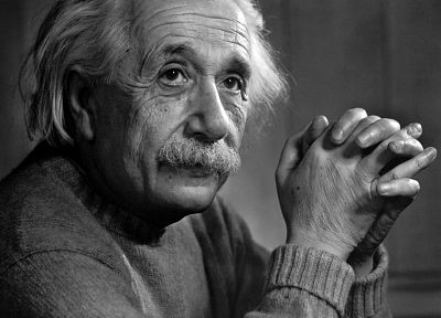 Albert Einstein, monochrome, greyscale - random desktop wallpaper