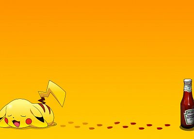 Pokemon, ketchup, Pikachu, tomatoes - random desktop wallpaper