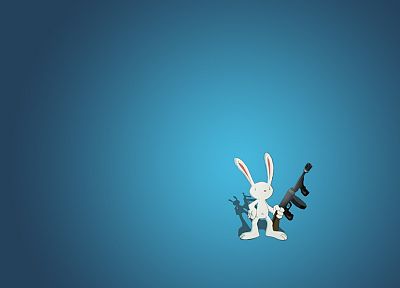 blue, rabbits, Sam And Max - duplicate desktop wallpaper