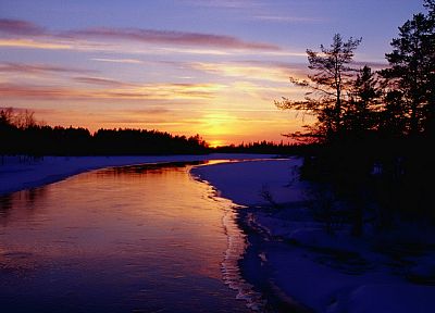 frozen, Finland, dusk, rivers - related desktop wallpaper