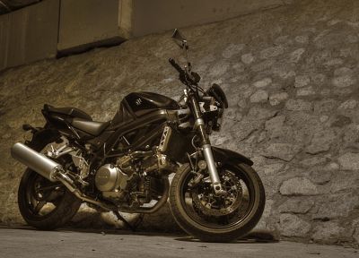 sepia, Suzuki, vehicles, motorbikes - desktop wallpaper