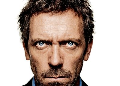 Hugh Laurie, Gregory House, faces, House M.D., white background - related desktop wallpaper