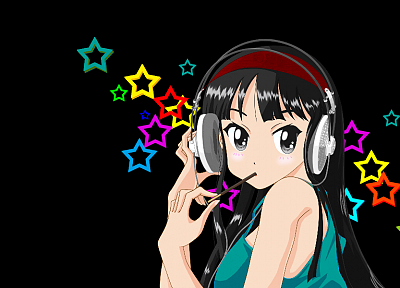 headphones, K-ON!, Akiyama Mio, anime - related desktop wallpaper