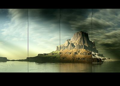 ocean, landscapes, nature, islands, artwork, sea - duplicate desktop wallpaper