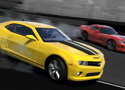 video games, cars, Dodge Viper SRT-10, Chevrolet Camaro SS, Gran Turismo 5 - related desktop wallpaper