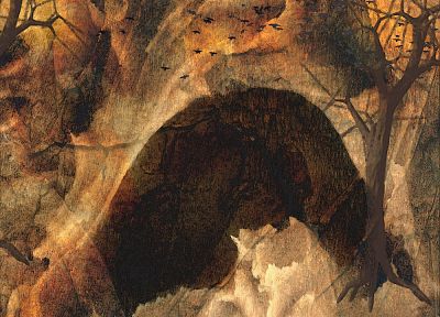paintings, caves, bats - desktop wallpaper