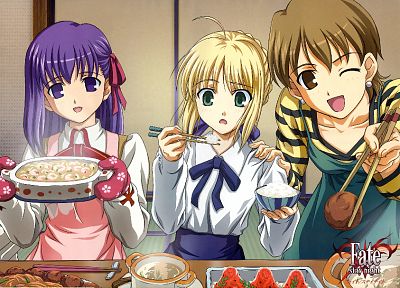 Fate/Stay Night, Saber, Matou Sakura, Fujimura Taiga, Fate series - desktop wallpaper