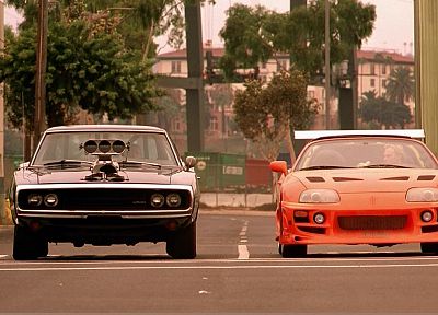 cars, muscle cars, vehicles, Toyota Supra, supercharged, Dodge Charger, The Fast and the Furious - random desktop wallpaper