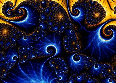 abstract, blue, fractals - desktop wallpaper