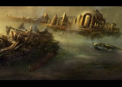 steampunk, ships, fantasy art, artwork - desktop wallpaper