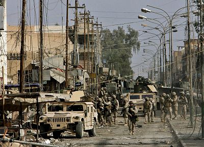 soldiers, army, military, Iraq, Humvee, Hummer H1 - desktop wallpaper