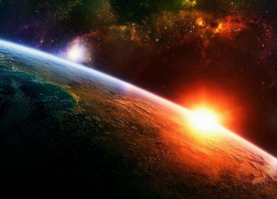 outer space, multicolor, planets - duplicate desktop wallpaper