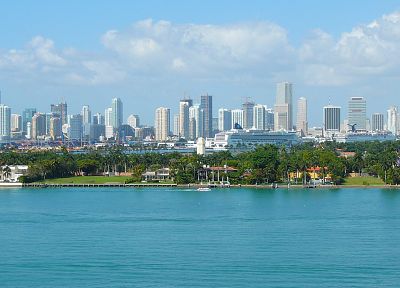 landscapes, cityscapes, towns, skyscrapers, Miami, city skyline - random desktop wallpaper